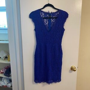 Aritzia Babaton Tobias Blue Lace Mini Dress, Size 4